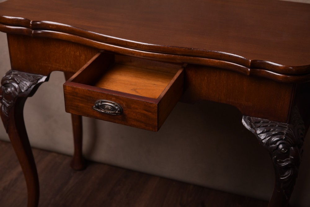 Stunning 19th century Mahogany fold over card table  View XIII