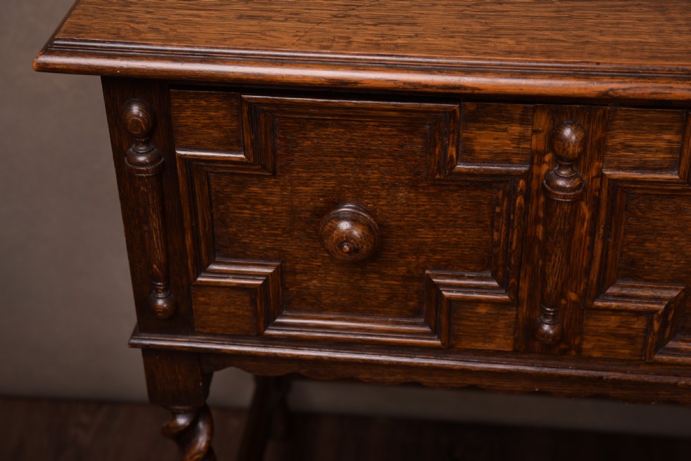 Edwardian Oak Barley twist sideboard  View III
