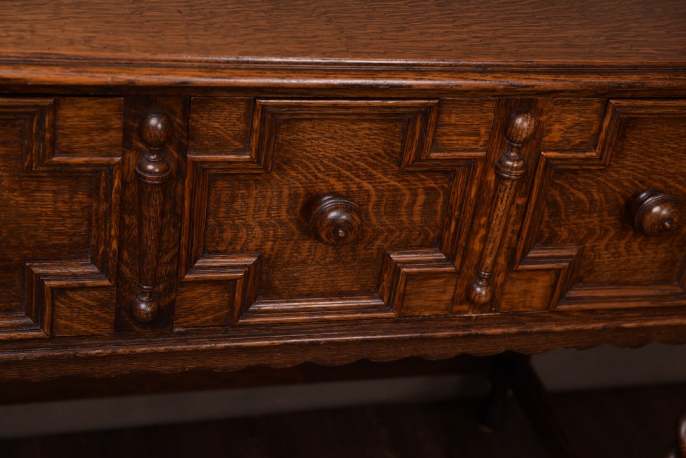 Edwardian Oak Barley twist sideboard  View IV