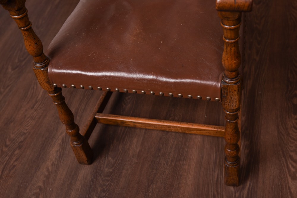 Edwardian carved oak refectory table and 6 chairs  View XXVII