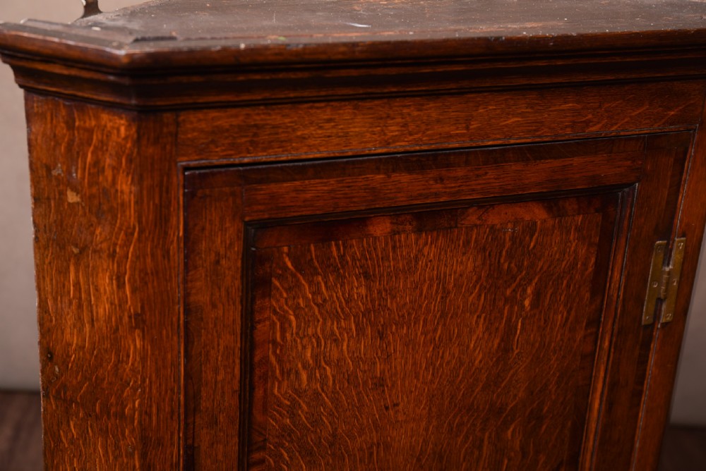 Georgian Oak Hanging corner cabinet View X