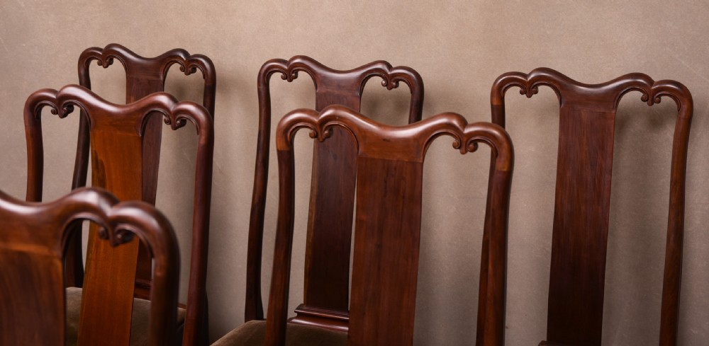 An Elegant set of 6 mahogany high back dining chairs View XIV