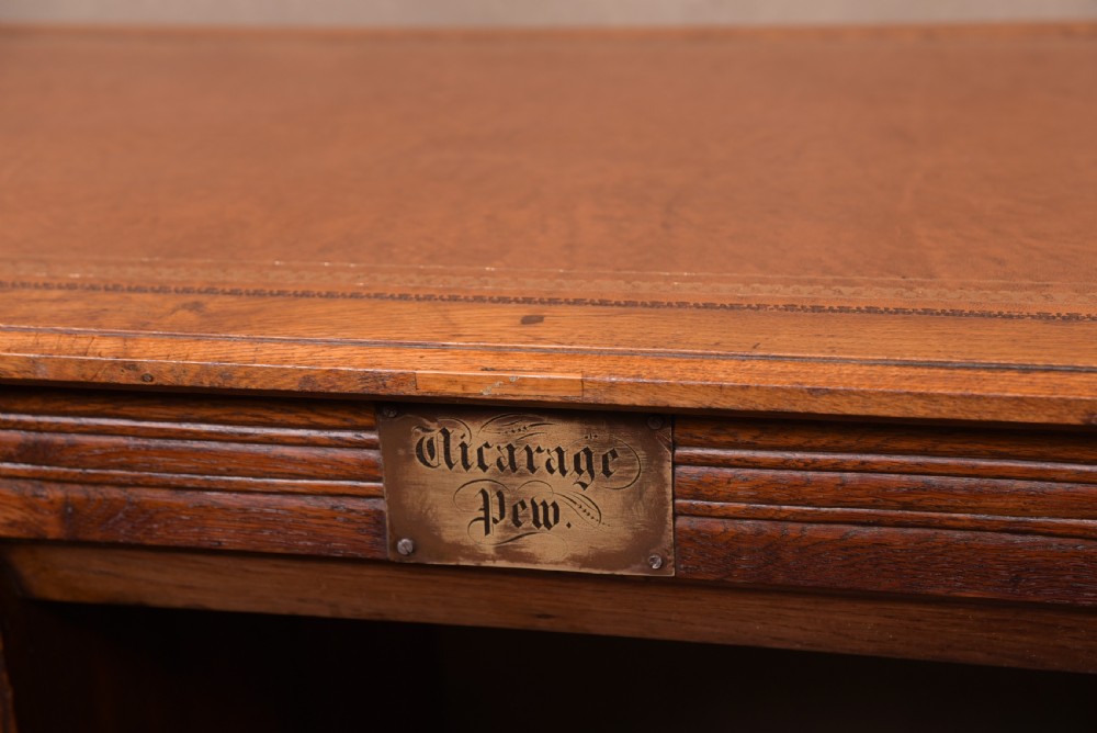 Edwardian Oak Knee hole writing desk  View XVI