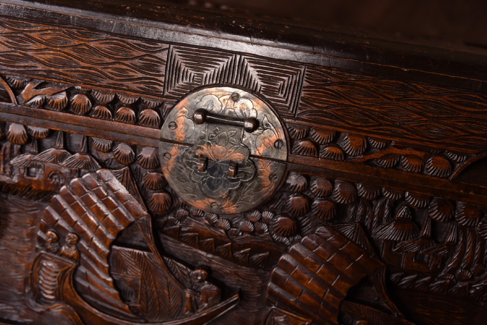 Chinese Carved Camphor wood blanket box  View VIII