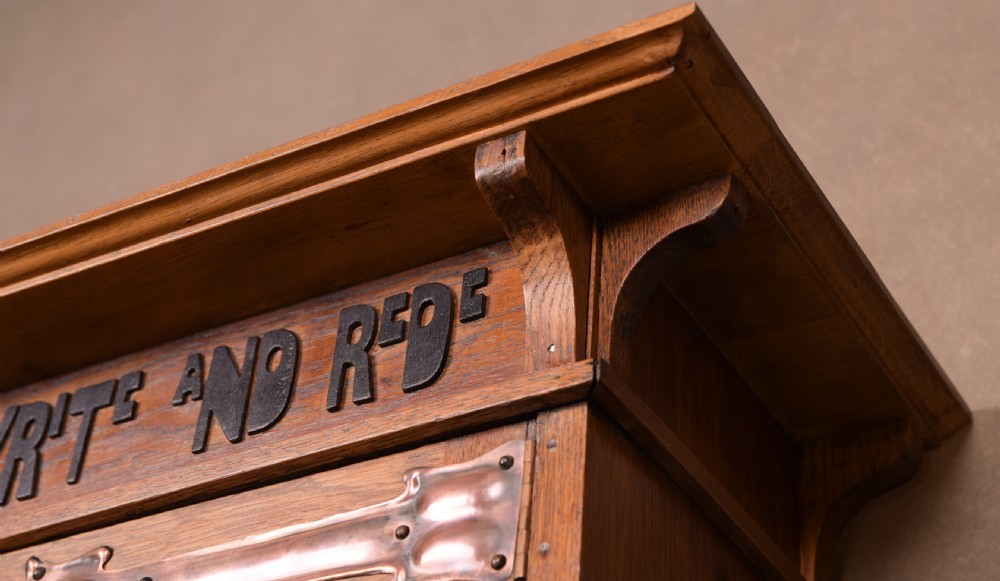 Stunning Oak Arts and Crafts bookcase Attributed to Liberty & Co View V