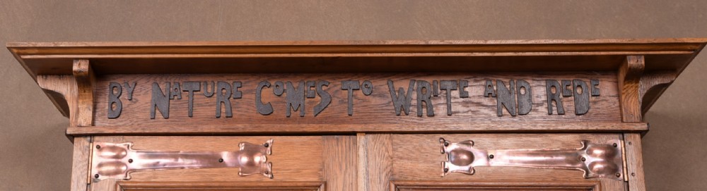 Stunning Oak Arts and Crafts bookcase Attributed to Liberty & Co View XX