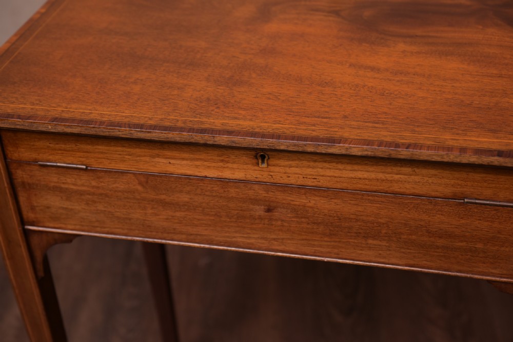 Edwardian inlaid Mahogany fold out writing desk View III