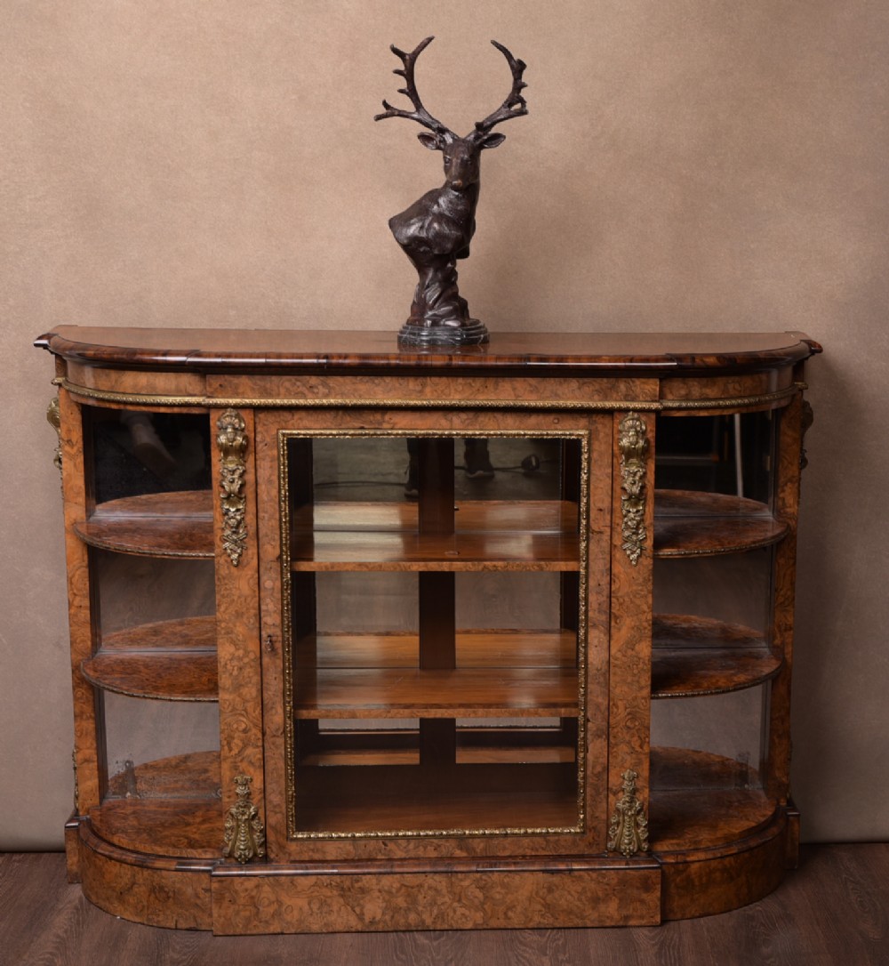 Outstanding Quality Burr Walnut Victorian Credenza 