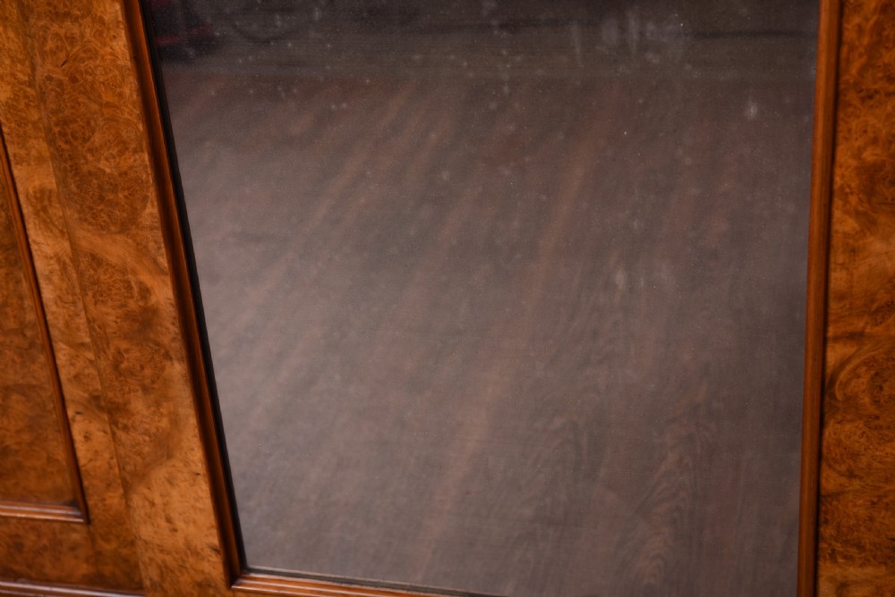 Victorian Breakfronted Burr Walnut mirror door Wardrobe View XI