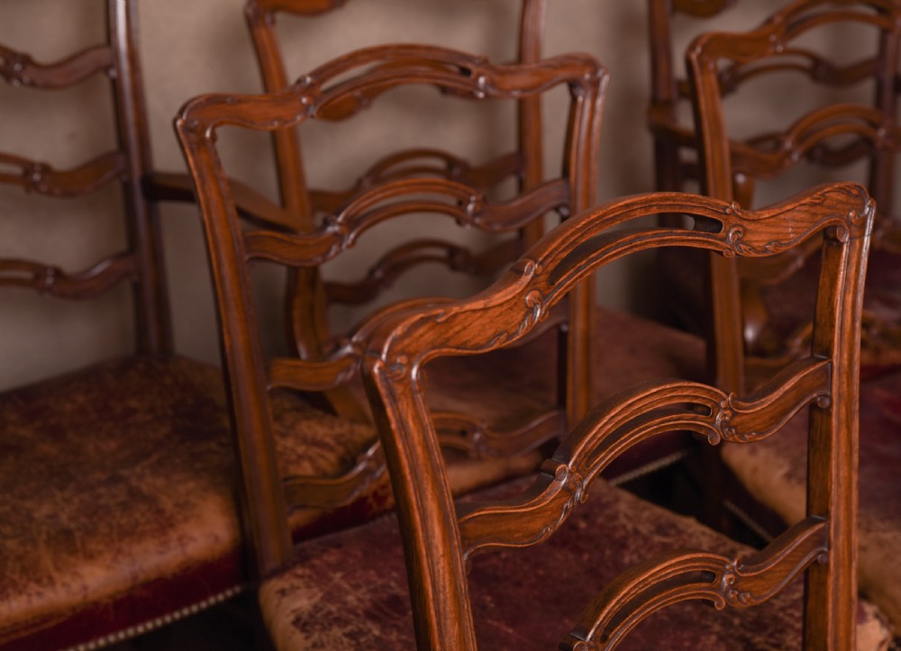 Set of 8 19th Century oak dining room chairs  View V