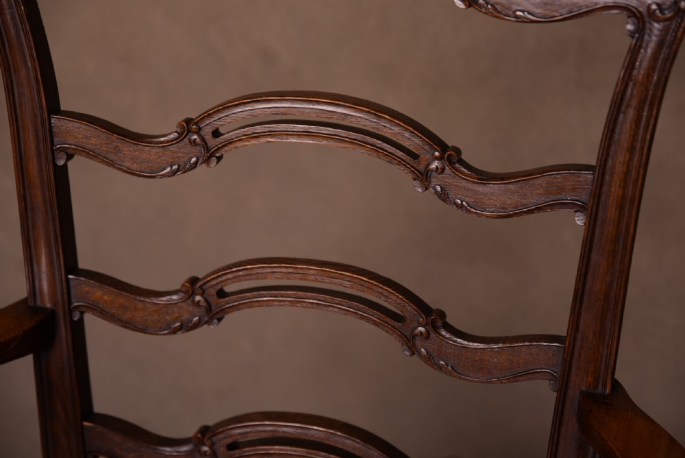 Set of 8 19th Century oak dining room chairs  View VII