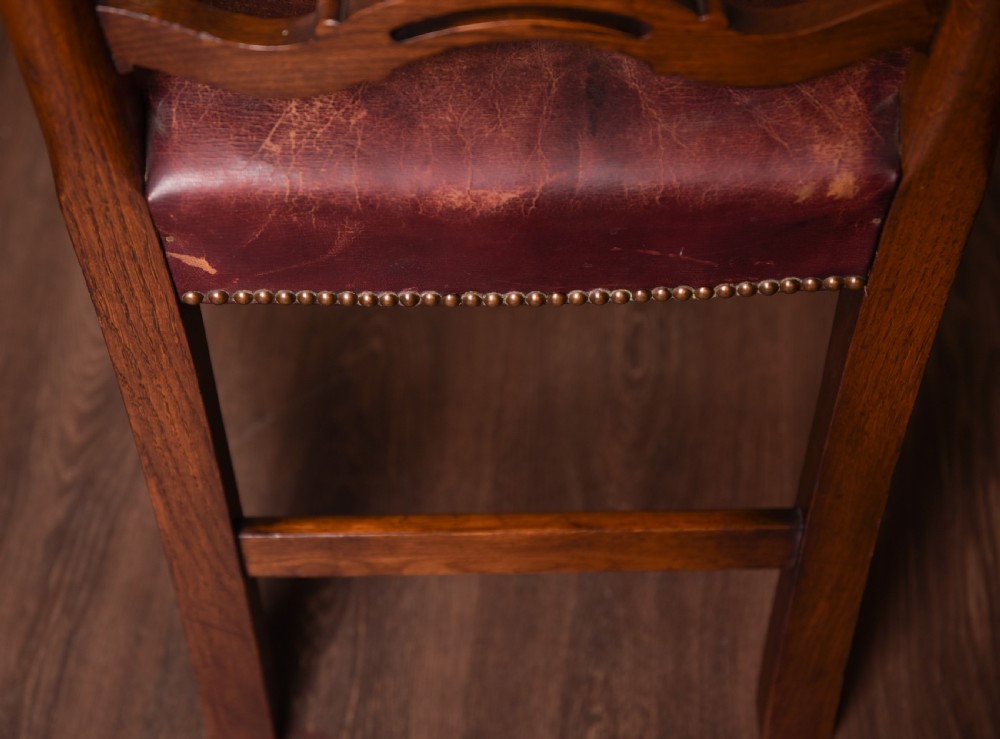 Set of 8 19th Century oak dining room chairs  View XVI