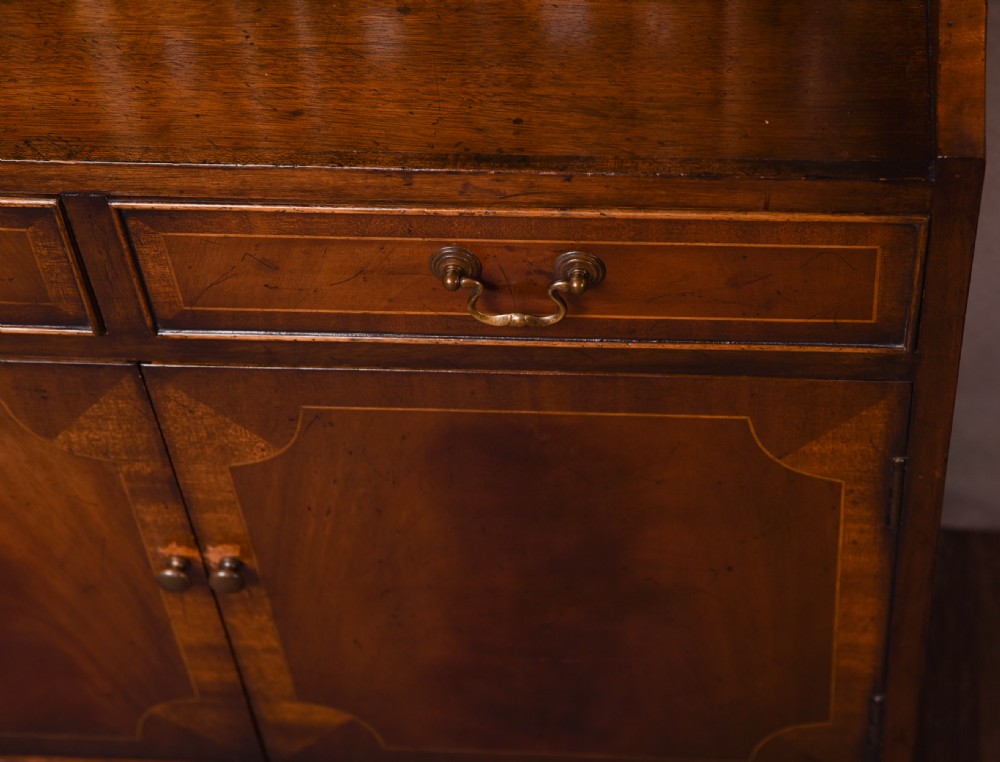 Neat Edwardian Inlaid Mahogany waterfall bookcase  View VII