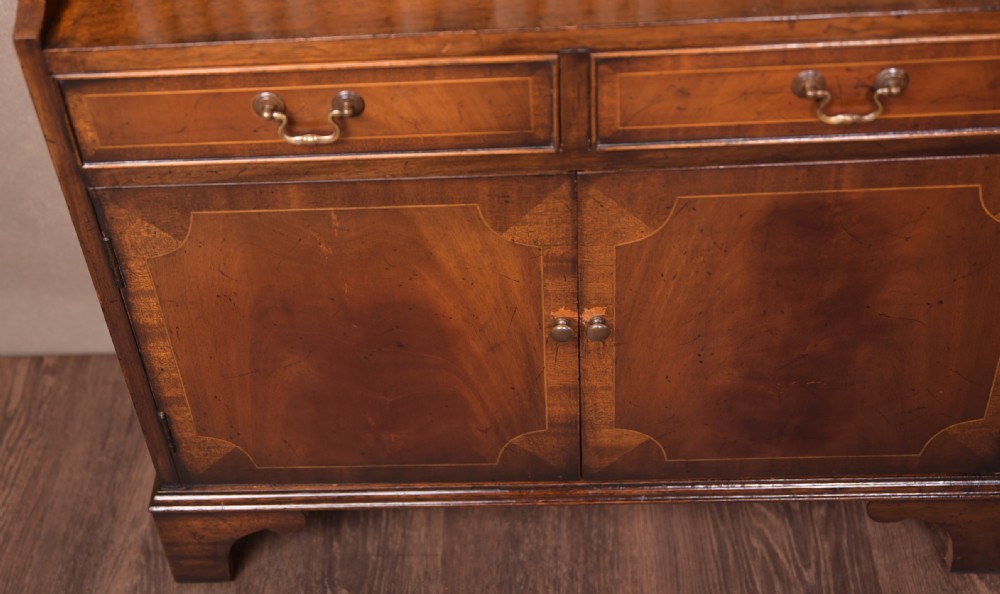 Neat Edwardian Inlaid Mahogany waterfall bookcase  View XII