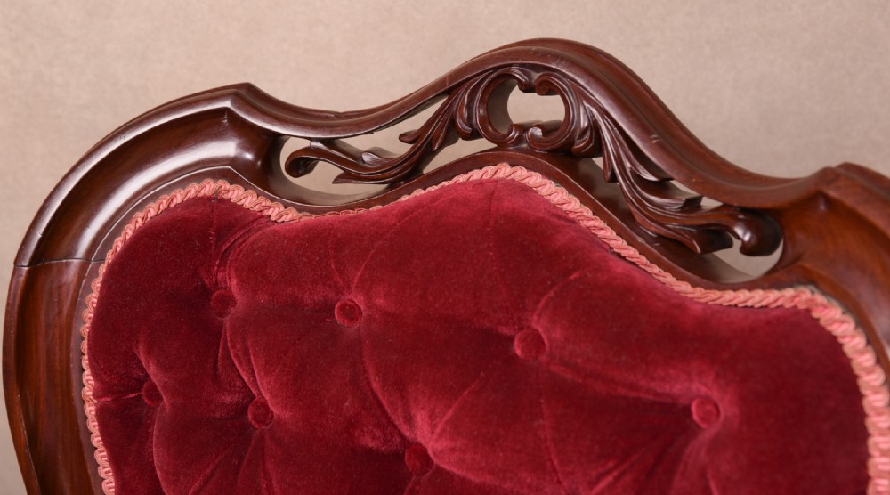 Fabulous Victorian Mahogany Button Back Arm chair View II