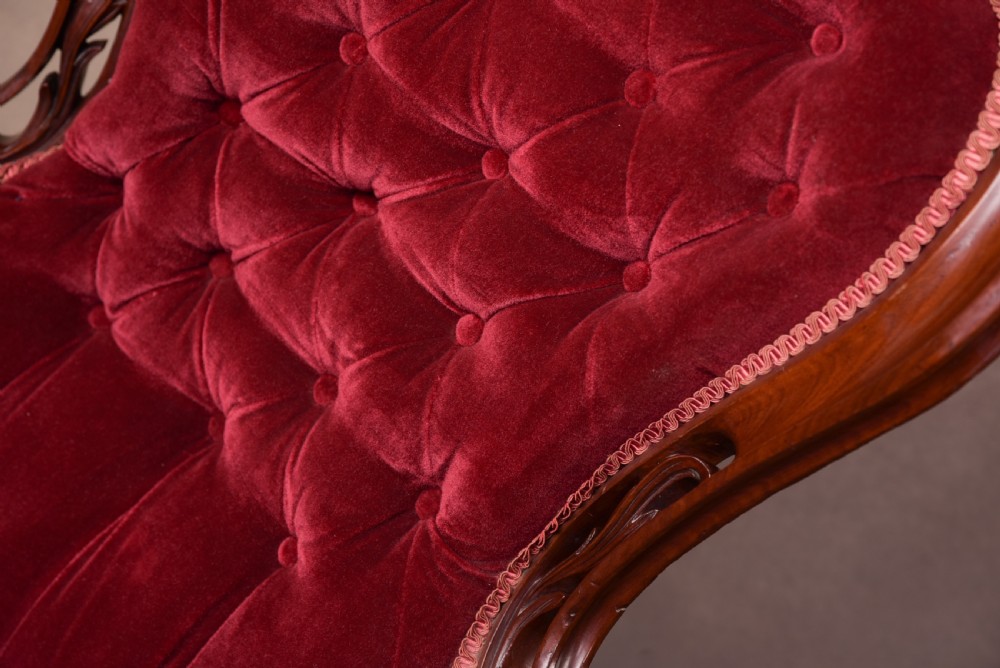 Fabulous Victorian Mahogany Button Back Arm chair View III