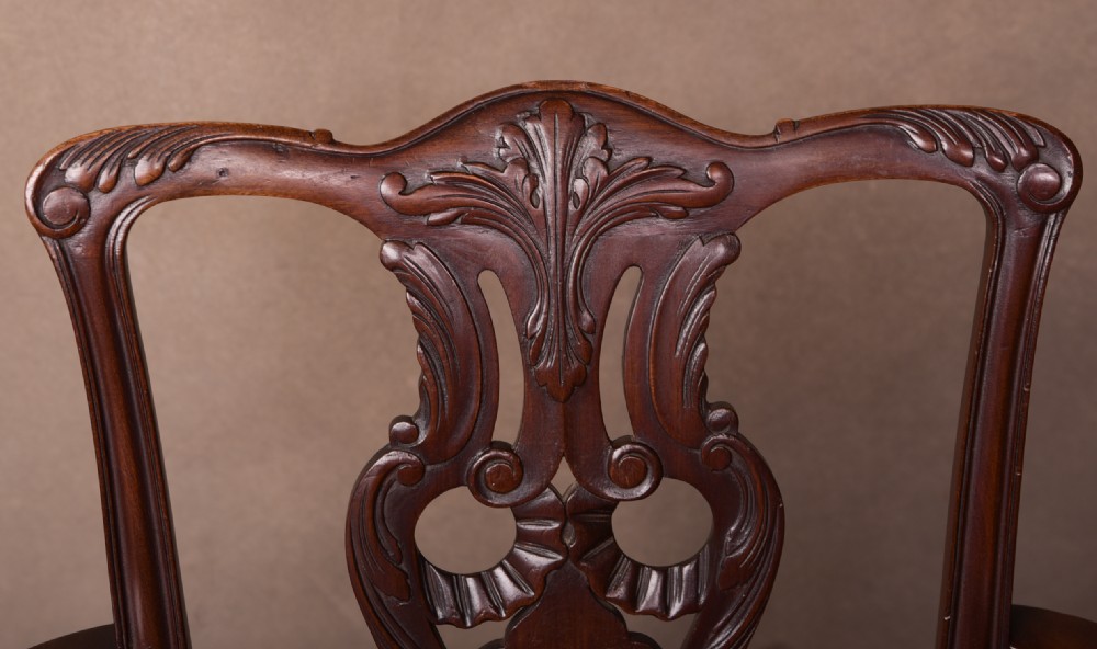 Fantastic set of 8 carved Chippendale style chairs  View XIV
