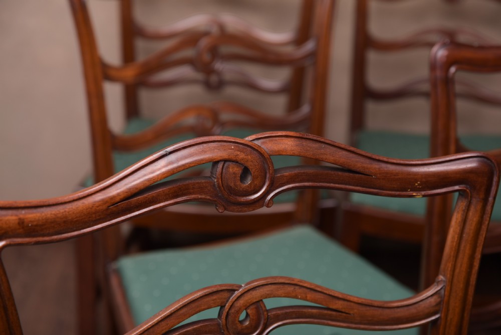 superb quality set of 8 mahogany Edwardian dining room chairs  View II