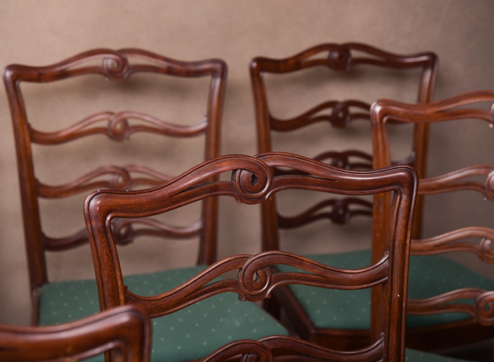 superb quality set of 8 mahogany Edwardian dining room chairs  View III