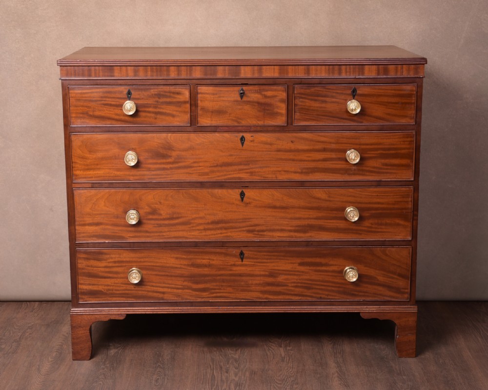 Georgian Mahogany 3 over 3 Chest of Drawers 