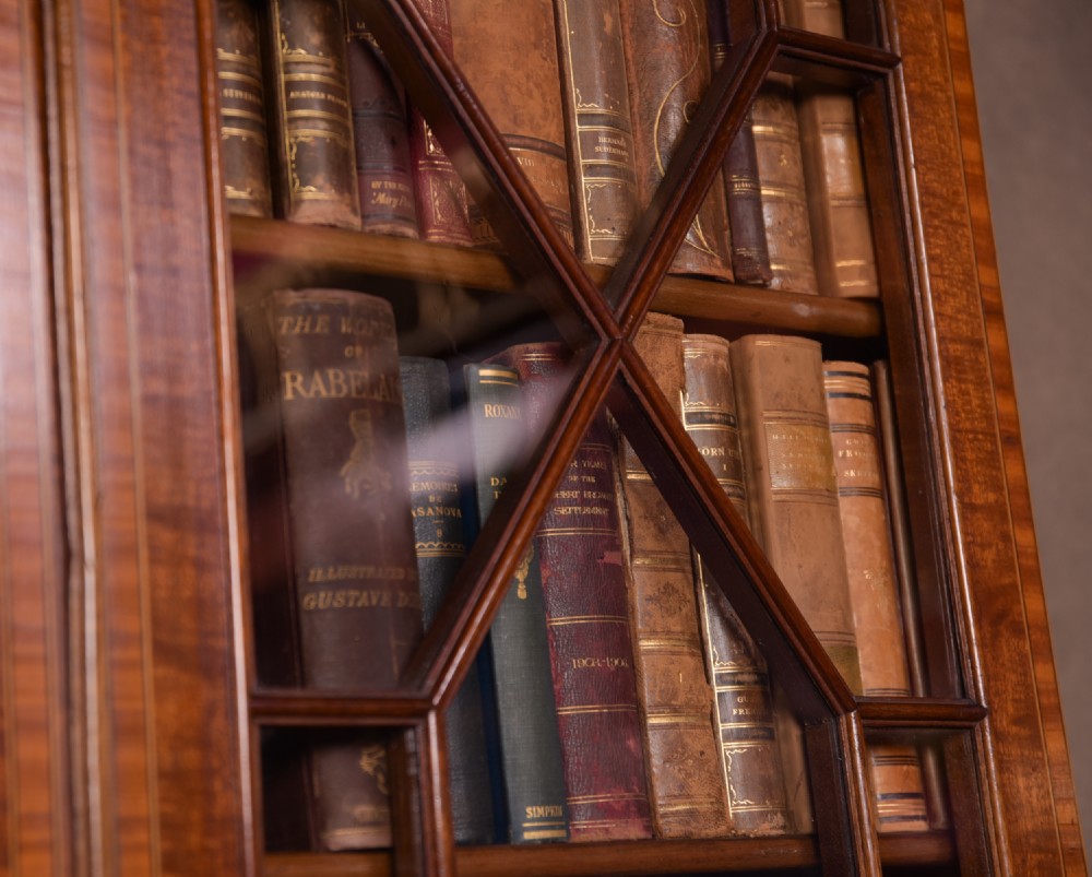 Fabulous Edwardian Inlaid Bureau Bookcase  View IV