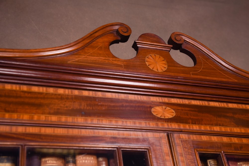 Fabulous Edwardian Inlaid Bureau Bookcase  View V