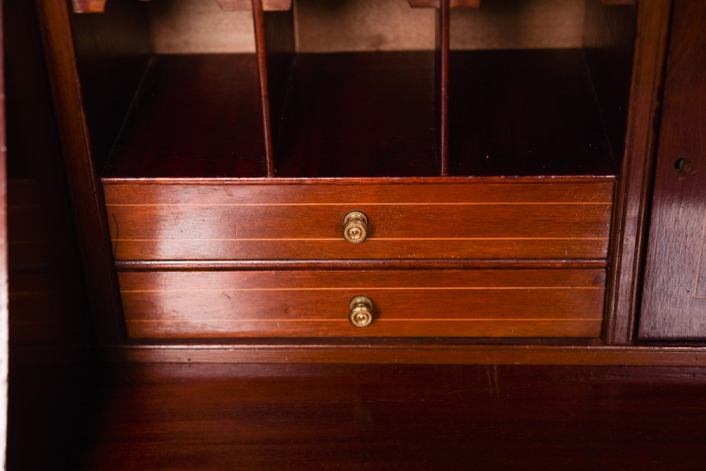 Fabulous Edwardian Inlaid Bureau Bookcase  View XIII