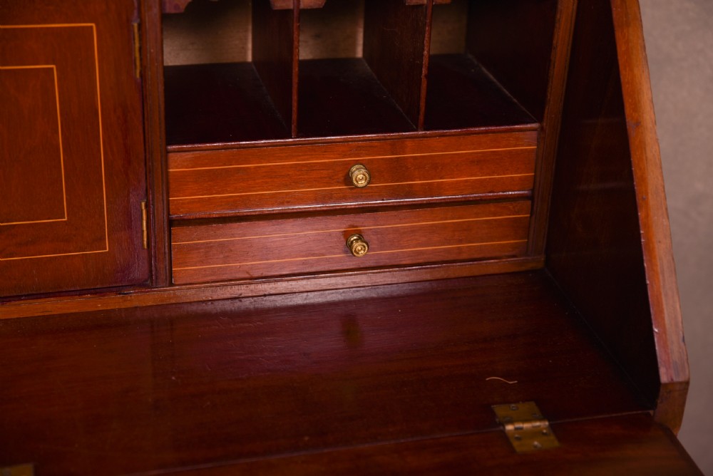 Fabulous Edwardian Inlaid Bureau Bookcase  View XIV