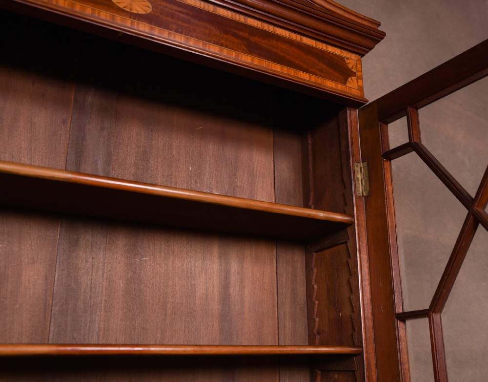 Fabulous Edwardian Inlaid Bureau Bookcase  View XIX