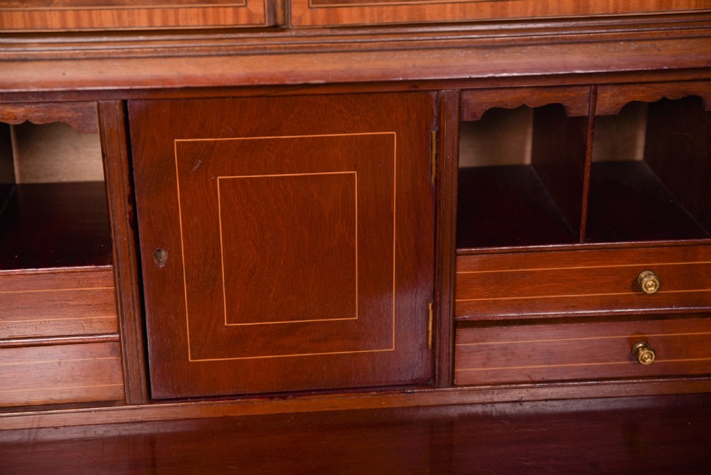 Fabulous Edwardian Inlaid Bureau Bookcase  View XXV