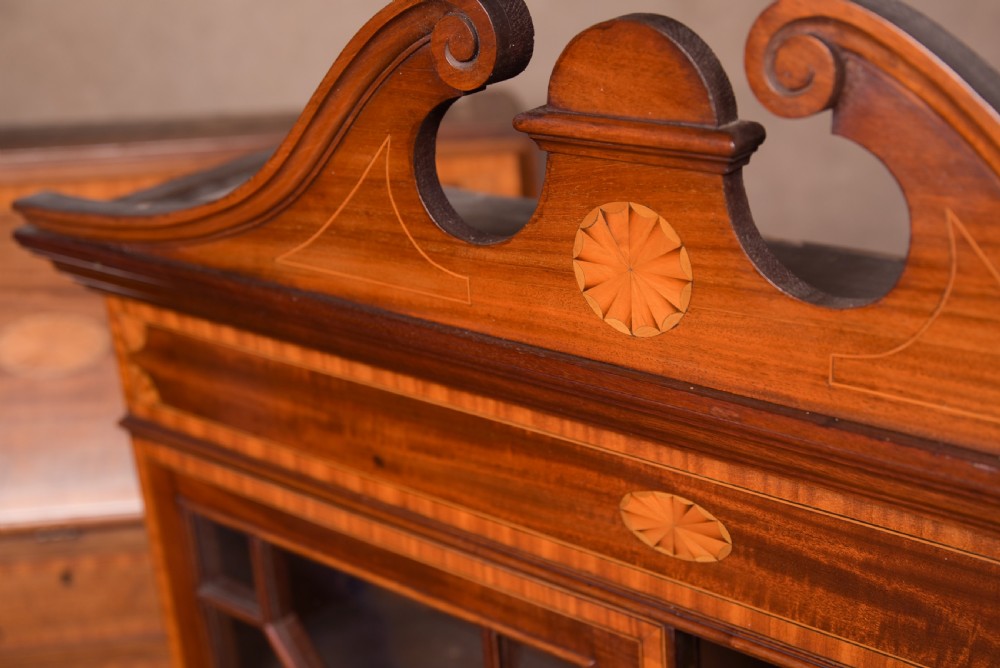 Fabulous Edwardian Inlaid Bureau Bookcase  View XXVII