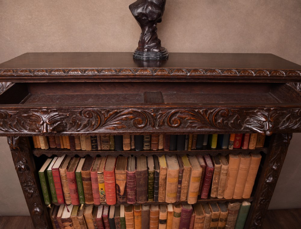 Late Victorian carved bookcase  View VI
