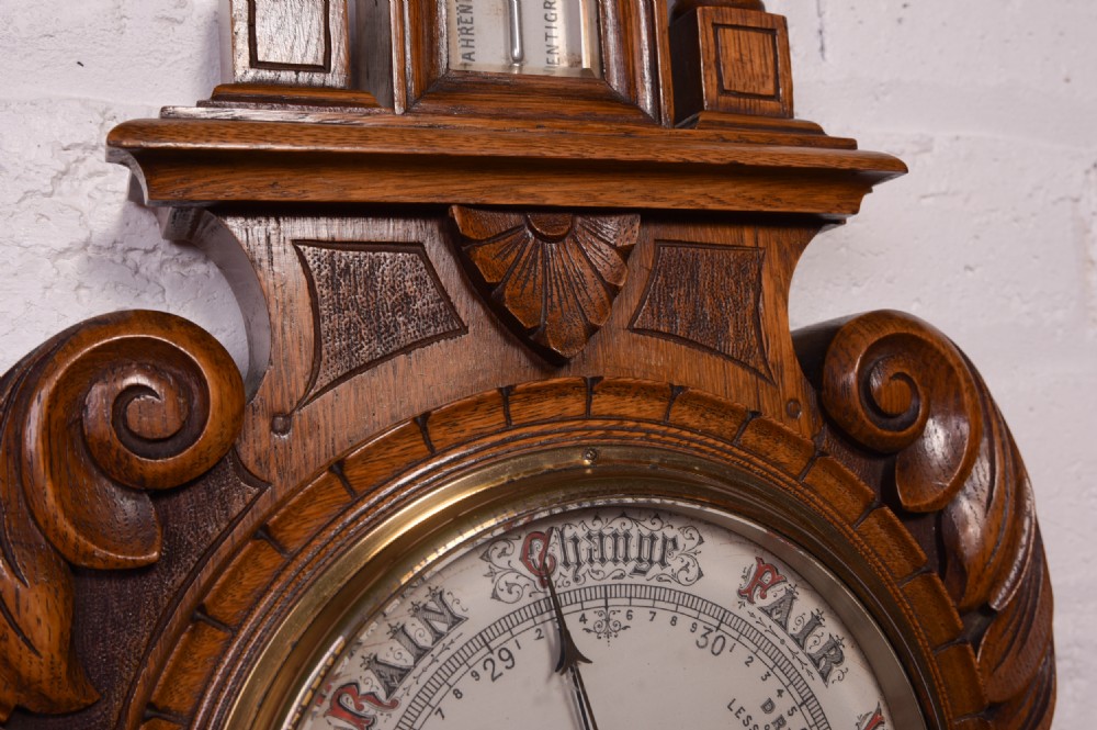 An Outstanding Carved oak Barometer  View VI