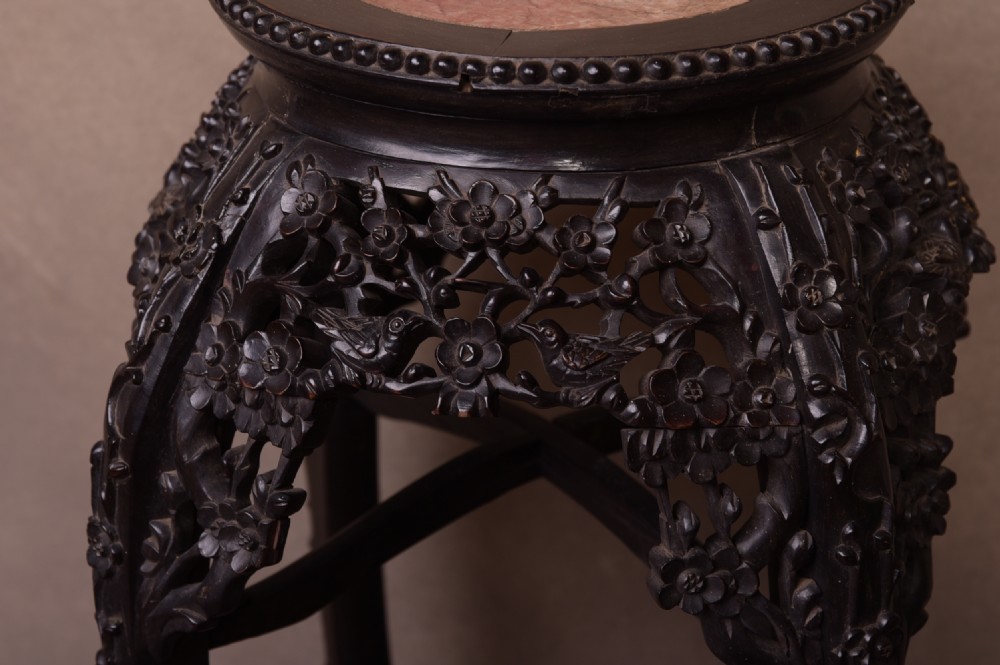 19th Century Chinese carved Vase stand  View III