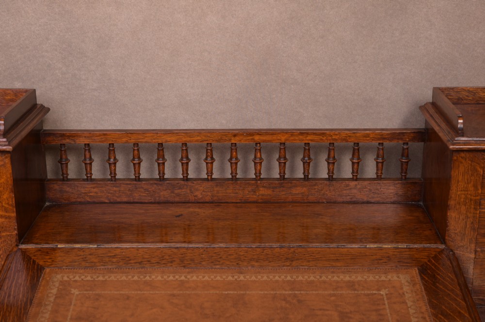 Quality Victorian Oak pedestal Dickons Desk  View X