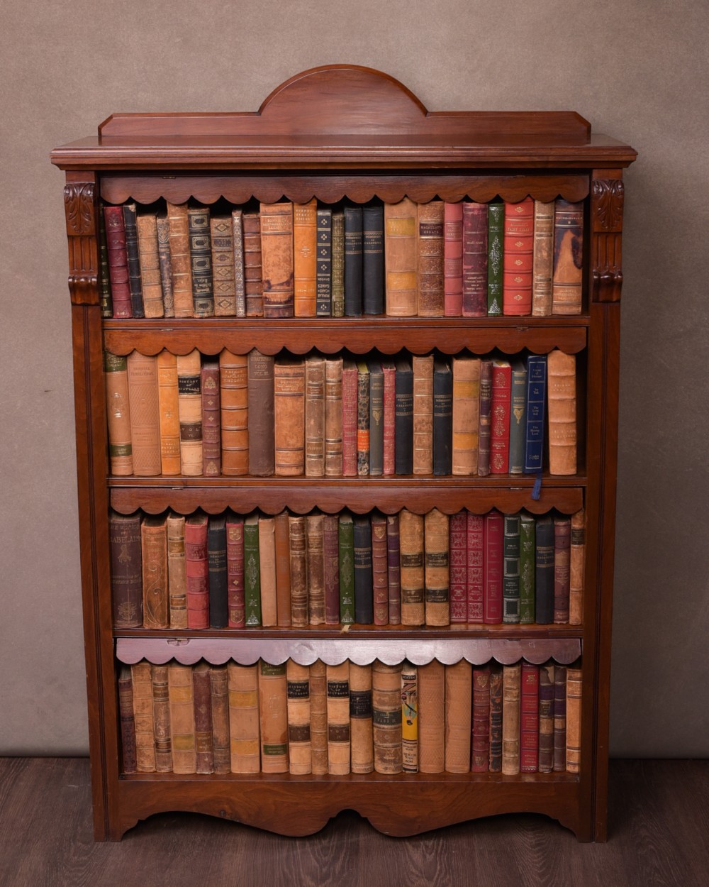 Neat Edwardian red walnut Book case 