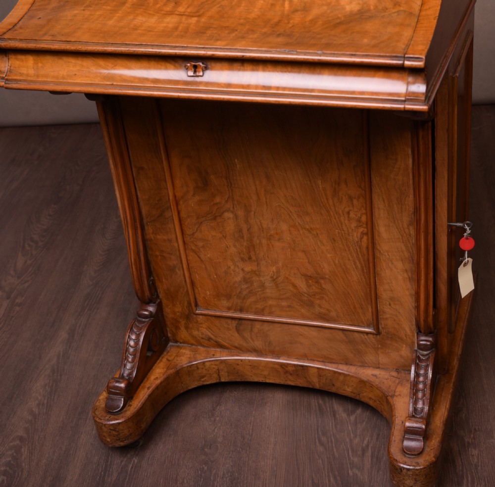 Victorian Walnut piano top pop up Davenport  View VI