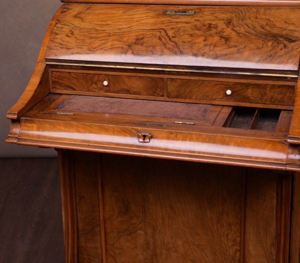 Victorian Walnut piano top pop up Davenport  View IX