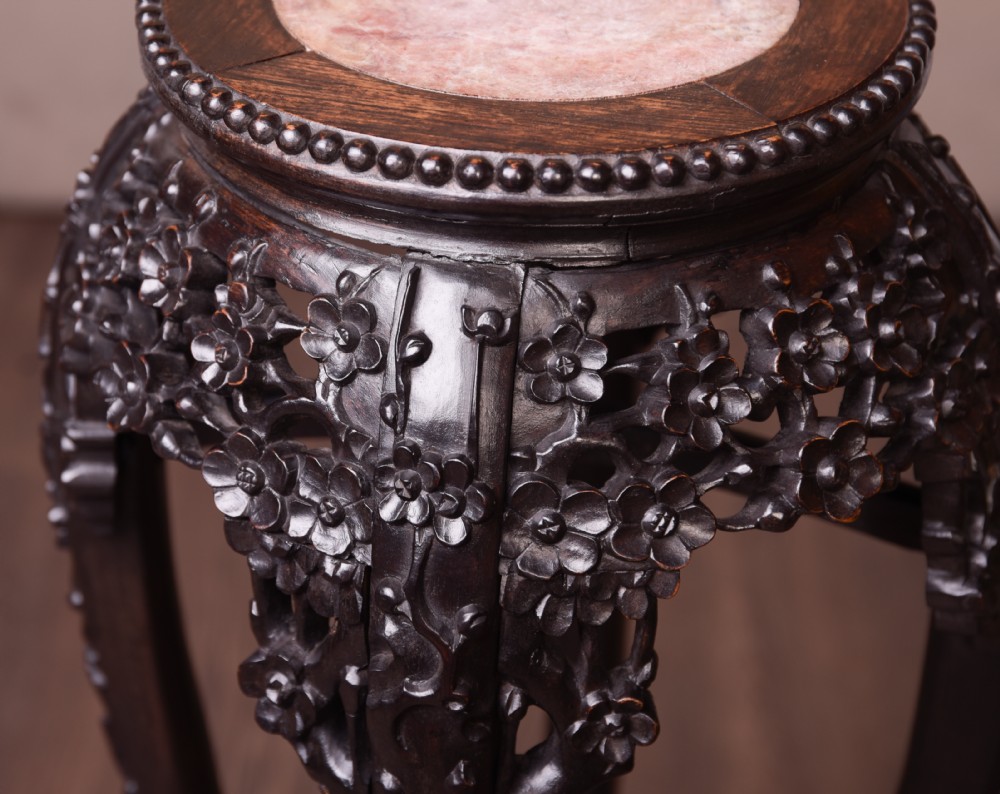 19th Century Chinese carved pot stand  View III