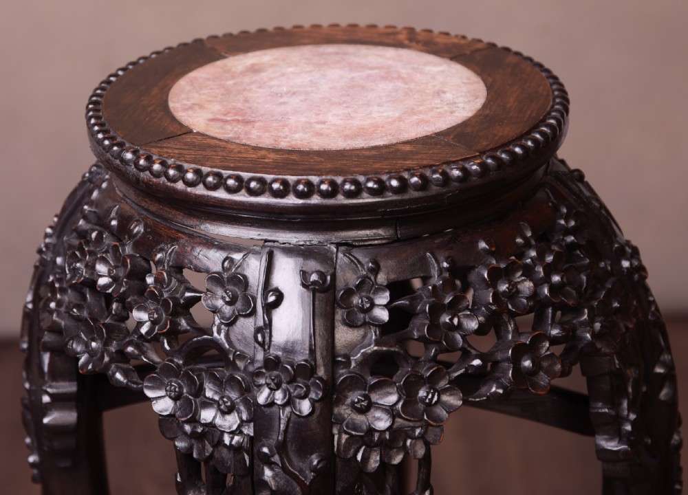 19th Century Chinese carved pot stand  View VIII
