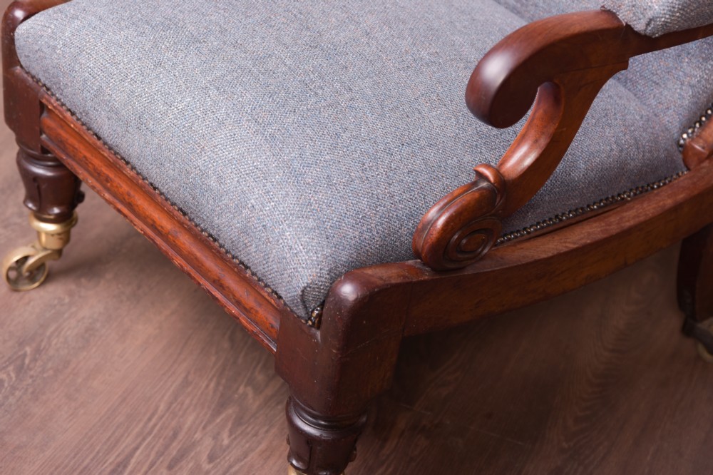 Superb Victorian mahogany reclining arm chair   View II