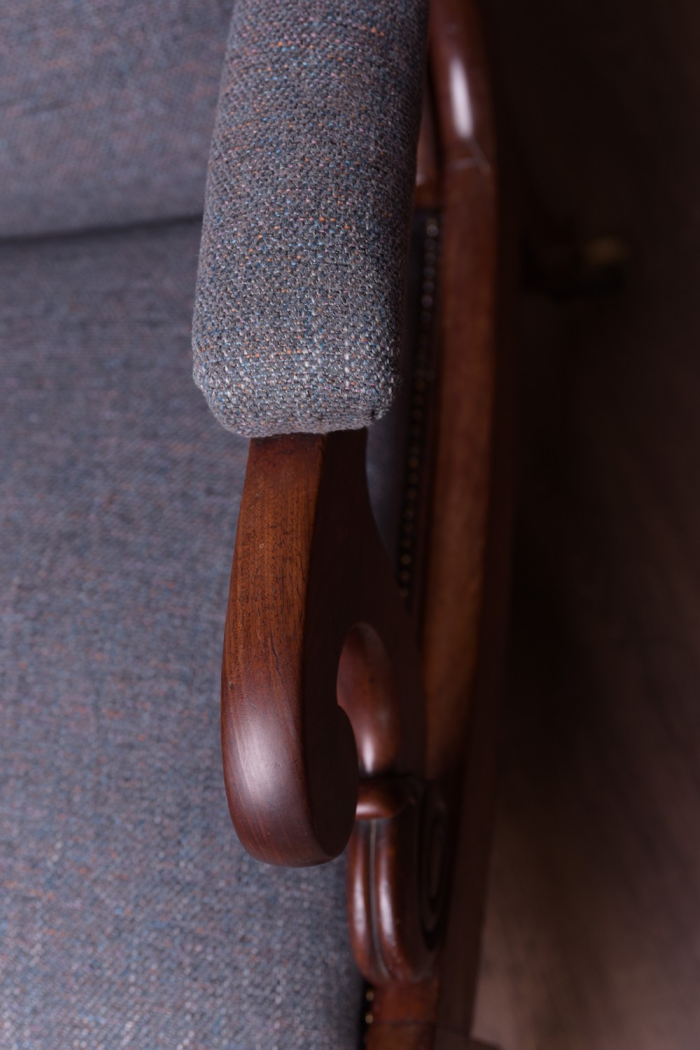 Superb Victorian mahogany reclining arm chair   View IV