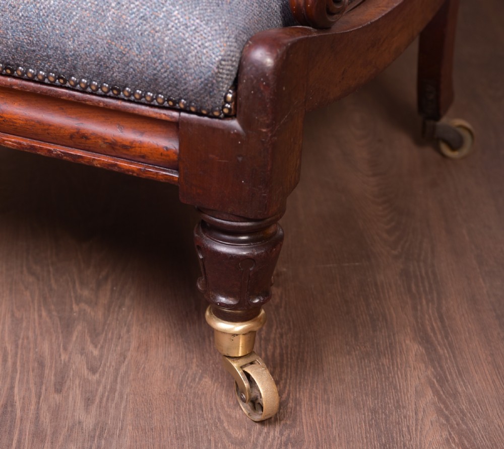 Superb Victorian mahogany reclining arm chair   View V