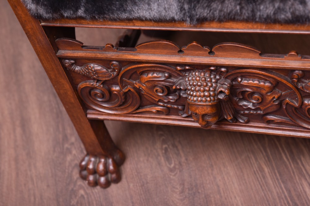 Victorian Carved Walnut Arm Chair  View II