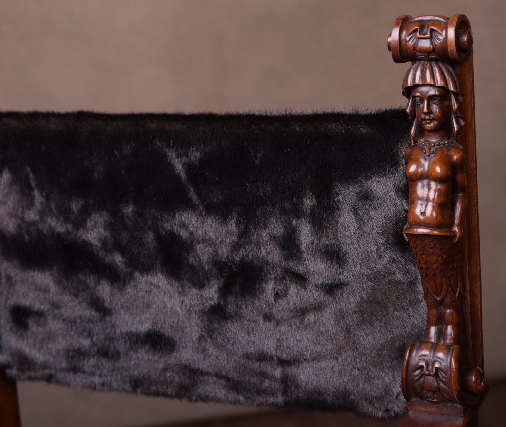 Victorian Carved Walnut Arm Chair  View V