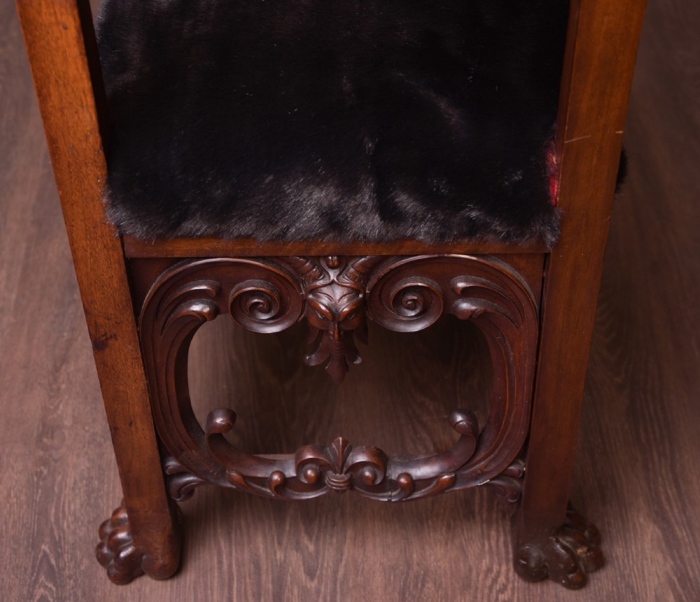 Victorian Carved Walnut Arm Chair  View VI