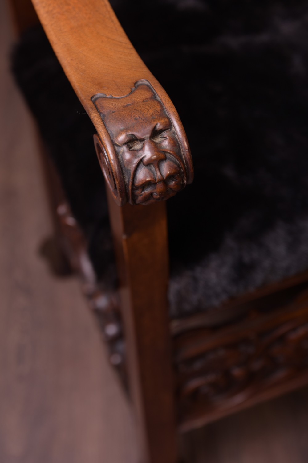 Victorian Carved Walnut Arm Chair  View XI