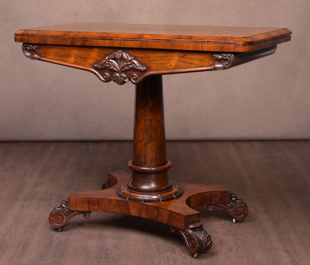 William 4th Rosewood fold over Card Table 