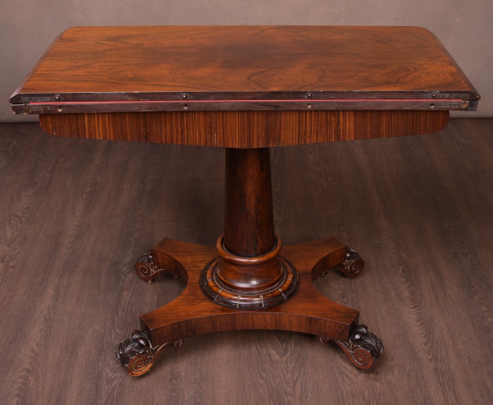 William 4th Rosewood fold over Card Table  View X