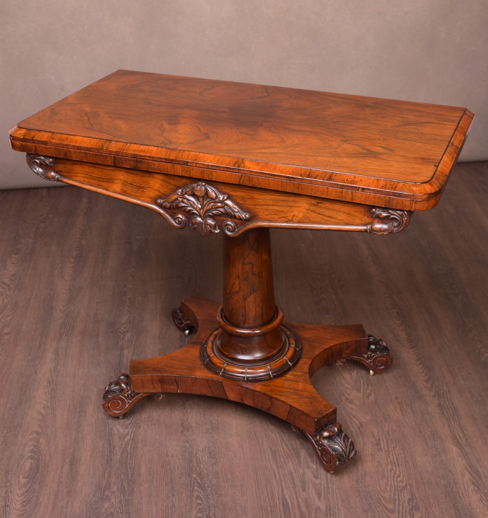 William 4th Rosewood fold over Card Table  View XIII